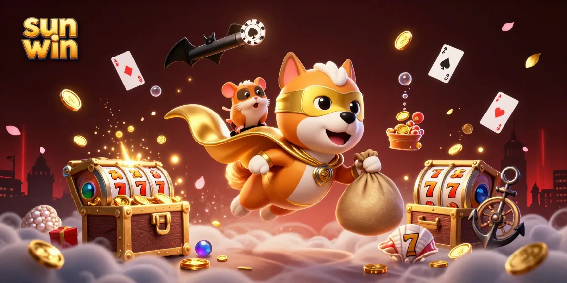 Catch the action with sun win—3D cartoon dog and hamster in a lively casino adventure!