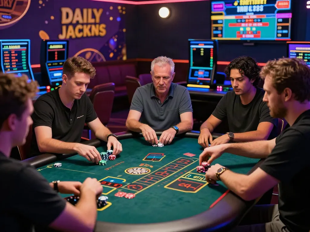 Diverse group playing at a live casino table on http://sin88-onl.com/ with engaging atmosphere and bright lighting.
